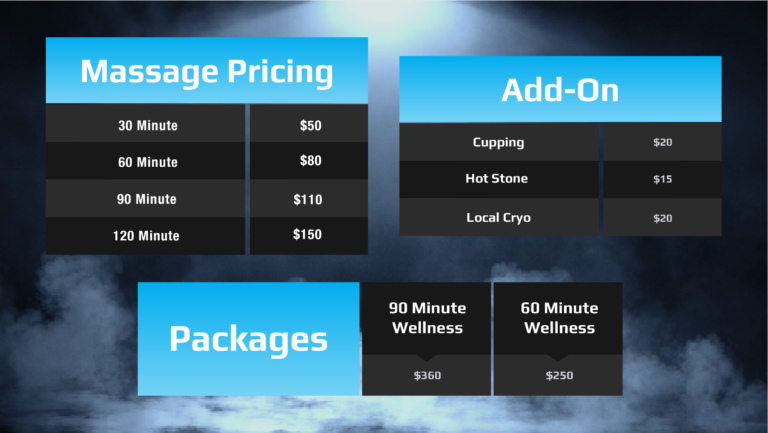 Evansville Cryo Massage Pricing